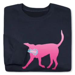 Girls Lacrosse Crewneck Sweatshirt - LuLa The LAX Dog (Pink) 7 Girls Lacrosse Crewneck Sweatshirt - LuLa The LAX Dog (Pink) -Sport Play Mode lx 10173 NAVY FOLD