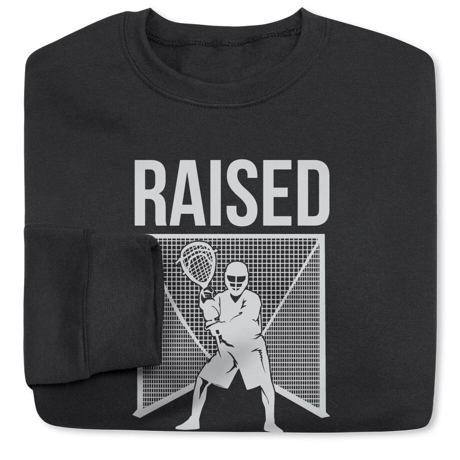 Guys Lacrosse Crewneck Sweatshirt - Raised In A Cage 4 Guys Lacrosse Crewneck Sweatshirt - Raised In A Cage - Image 4