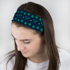 Girls Lacrosse Multifunctional Headwear - Crossed Sticks And Shamrocks Pattern RokBAND -Sport Play Mode lx 10250 FEMALE2