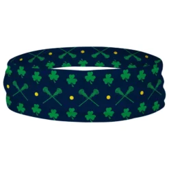 Girls Lacrosse Multifunctional Headwear - Crossed Sticks And Shamrocks Pattern RokBAND
