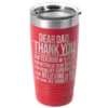 Girls Lacrosse 20 Oz. Double Insulated Tumbler - Dear Dad