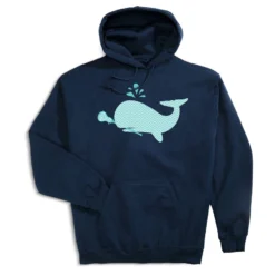 Girls Lacrosse Hooded Sweatshirt - Chevron Lax Whale
