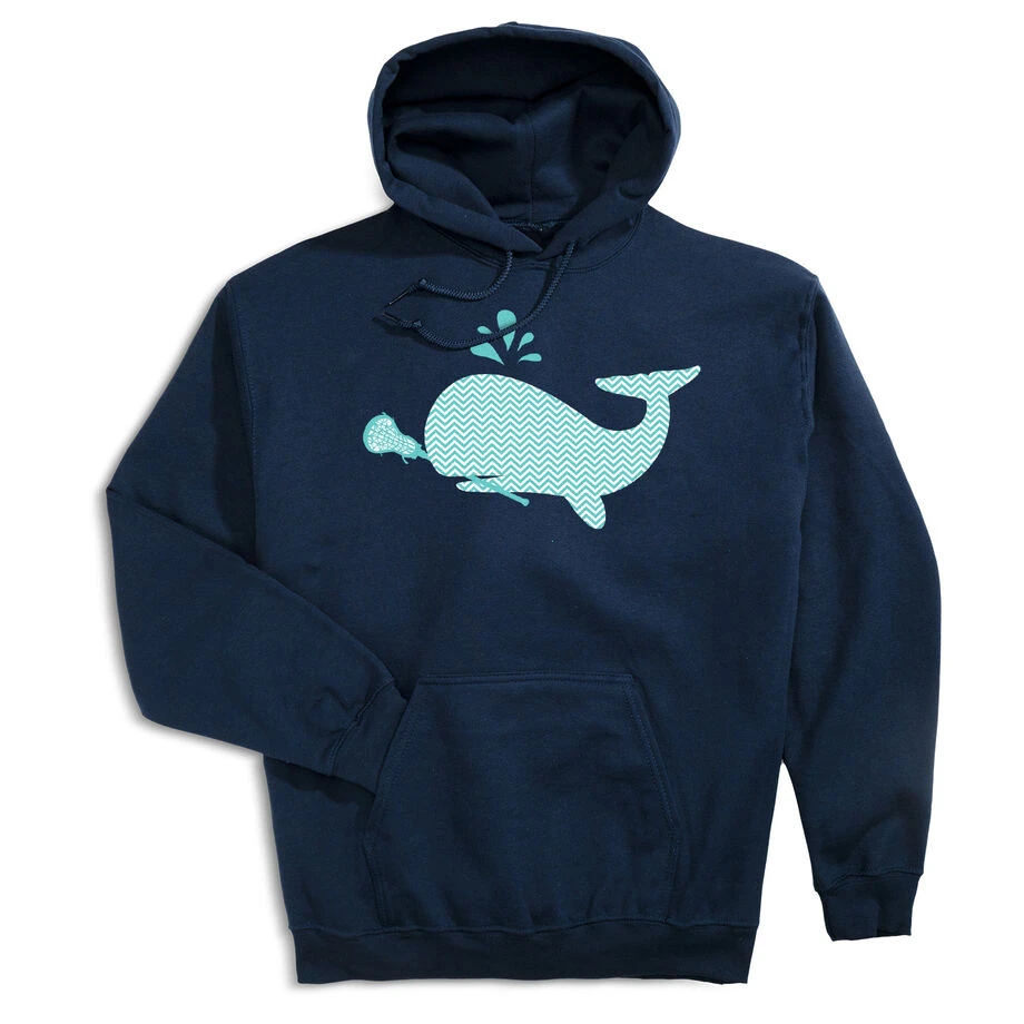Girls Lacrosse Hooded Sweatshirt - Chevron Lax Whale 1 Girls Lacrosse Hooded Sweatshirt - Chevron Lax Whale