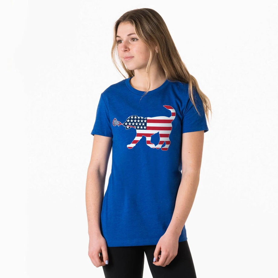 Girls Lacrosse Women's Everyday Tee - Patriotic LuLa The Lax Dog 2 Girls Lacrosse Women's Everyday Tee - Patriotic LuLa The Lax Dog - Image 2