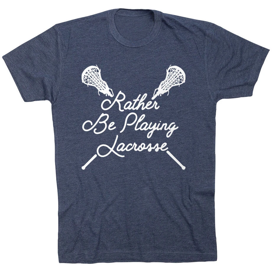 Girls Lacrosse Short Sleeve T-Shirt - Rather Be Playing Lacrosse 1 Girls Lacrosse Short Sleeve T-Shirt - Rather Be Playing Lacrosse