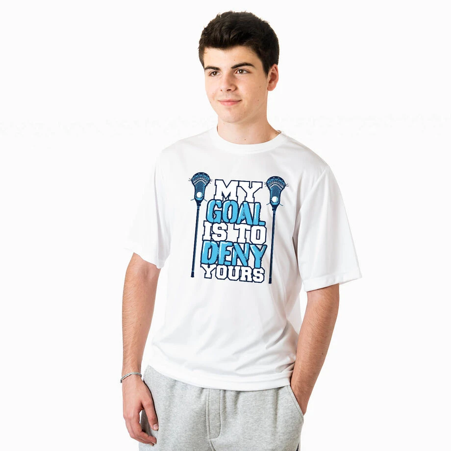 Guys Lacrosse Short Sleeve Performance Tee - My Goal Is To Deny Yours 2 Guys Lacrosse Short Sleeve Performance Tee - My Goal Is To Deny Yours - Image 2