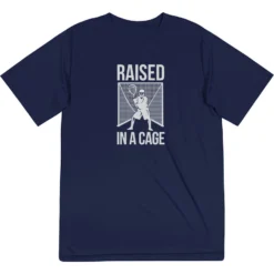 Guys Lacrosse Short Sleeve Performance Tee - Raised In A Cage