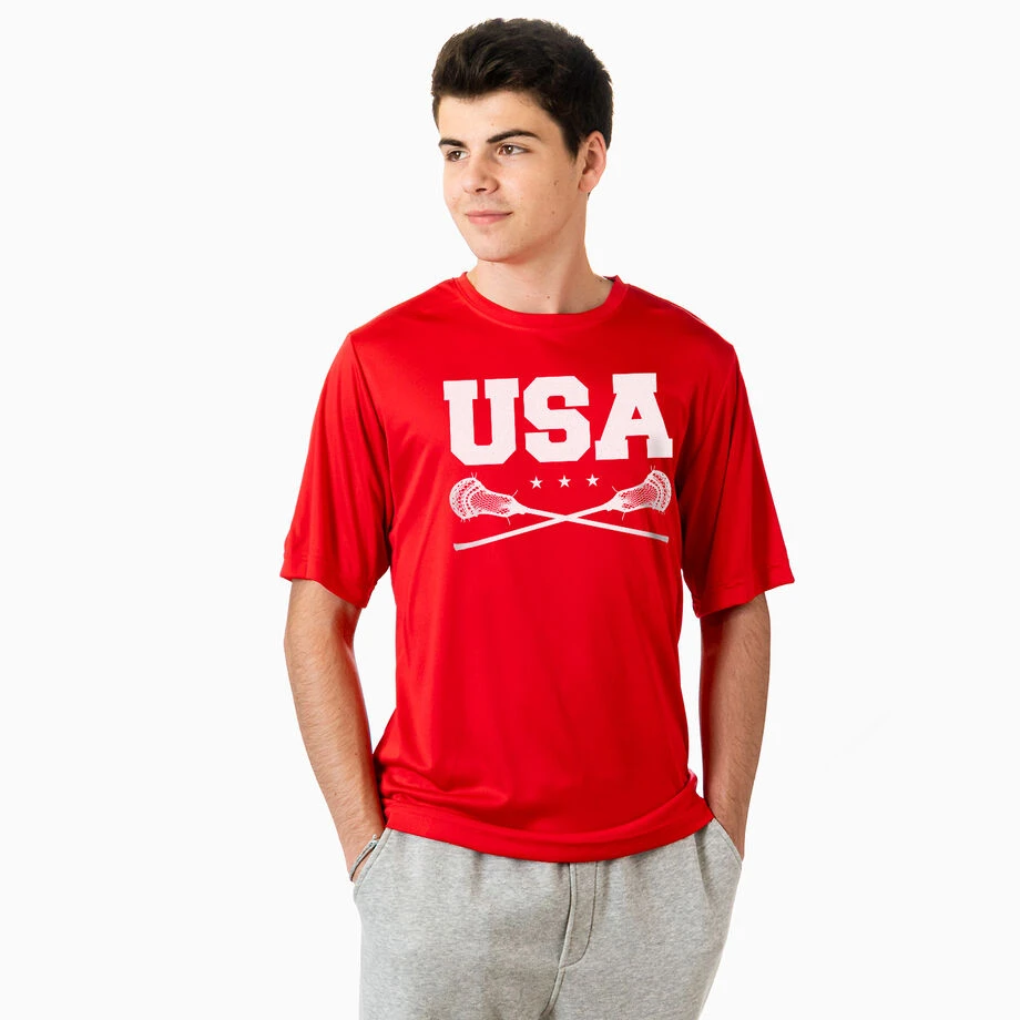 Guys Lacrosse Short Sleeve Performance Tee - USA Lacrosse 2 Guys Lacrosse Short Sleeve Performance Tee - USA Lacrosse - Image 2