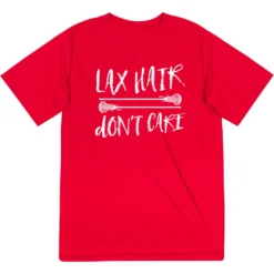 Girls Lacrosse Short Sleeve Performance Tee - Lax Hair Don't Care