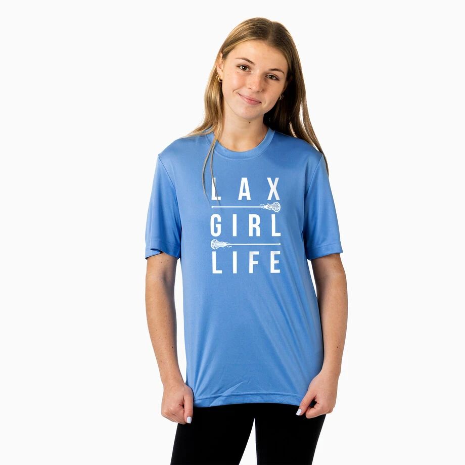 Girls Lacrosse Short Sleeve Performance Tee - Lax Girl Life 2 Girls Lacrosse Short Sleeve Performance Tee - Lax Girl Life - Image 2