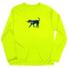 Girls Lacrosse Long Sleeve Performance Tee - LuLa The Lax Dog(Blue)