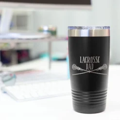 Girls Lacrosse 20oz. Double Insulated Tumbler - Lacrosse Dad -Sport Play Mode lx 11223 BLACK DESK