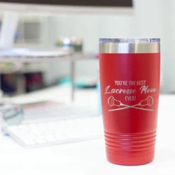 Guys Lacrosse 20oz. Double Insulated Tumbler - You're The Best Mom Ever -Sport Play Mode lx 11270 RED DESK