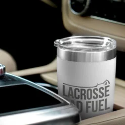 Guys Lacrosse 20oz. Double Insulated Tumbler - Lacrosse Dad Fuel -Sport Play Mode lx 11273 WHITE CAR