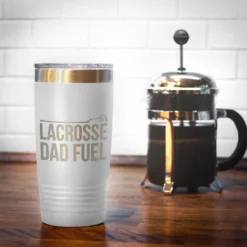 Guys Lacrosse 20oz. Double Insulated Tumbler - Lacrosse Dad Fuel -Sport Play Mode lx 11273 WHITE COFFEE