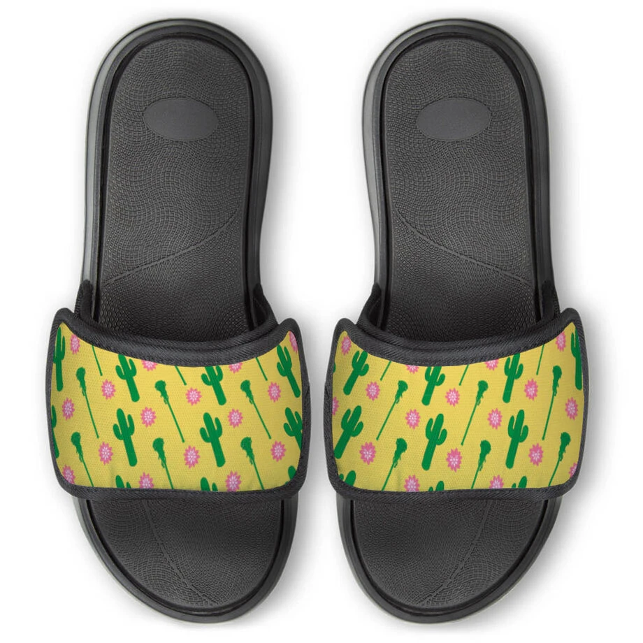Girls Lacrosse Repwell® Slide Sandals - Cactus Lax 1 Girls Lacrosse Repwell® Slide Sandals - Cactus Lax