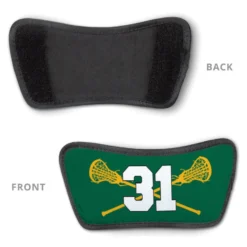 Girls Lacrosse Repwell® Slide Sandals - Crossed Sticks With Number -Sport Play Mode lx 11308 GREENYELLOW DETAIL