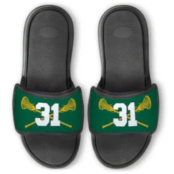 Girls Lacrosse Repwell® Slide Sandals - Crossed Sticks With Number