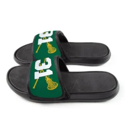 Girls Lacrosse Repwell® Slide Sandals - Crossed Sticks With Number -Sport Play Mode lx 11308 GREENYELLOW SIDE