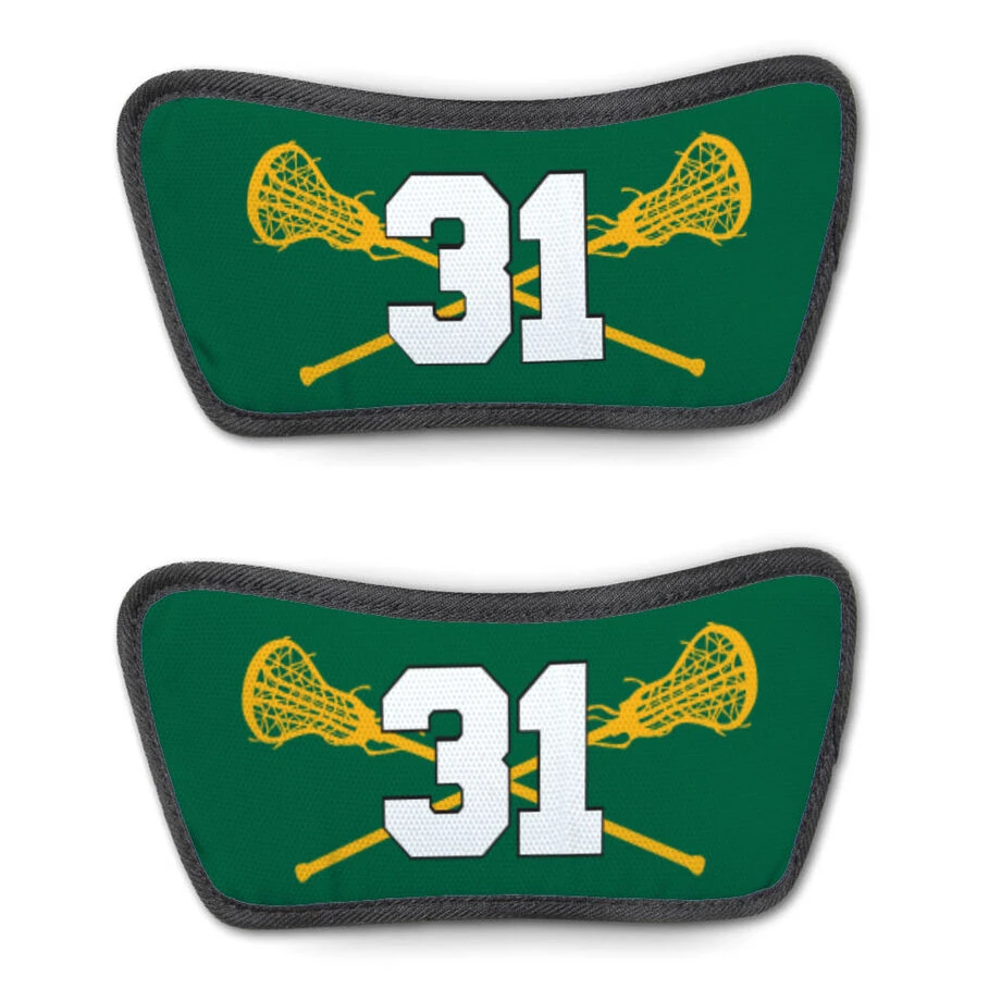 Girls Lacrosse Repwell® Sandal Straps - Crossed Sticks With Number 1 Girls Lacrosse Repwell® Sandal Straps - Crossed Sticks With Number