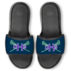 Girls Lacrosse Repwell® Slide Sandals - Monogram With Lax Sticks