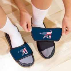 Girls Lacrosse Repwell® Sandal Straps - Patriotic Lula The Lax Dog -Sport Play Mode lx 11312 STRAPS NAVY LIFESTYLE