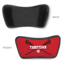 Girls Lacrosse Repwell® Sandal Straps - Personalized Crossed Sticks -Sport Play Mode lx 11313 STRAPS REDBLACK DETAIL