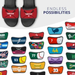 Girls Lacrosse Repwell® Sandal Straps - Personalized Crossed Sticks -Sport Play Mode lx 11313 STRAPS REDBLACK MULTI