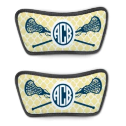 Girls Lacrosse Repwell® Sandal Straps - Personalized Monogram Sticks With Quatrefoil Pattern