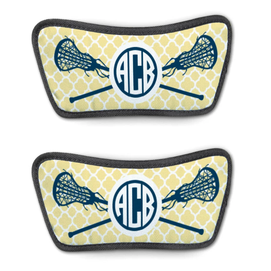 Girls Lacrosse Repwell® Sandal Straps - Personalized Monogram Sticks With Quatrefoil Pattern 1 Girls Lacrosse Repwell® Sandal Straps - Personalized Monogram Sticks With Quatrefoil Pattern