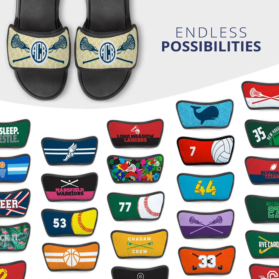 Girls Lacrosse Repwell® Sandal Straps - Personalized Monogram Sticks With Quatrefoil Pattern 5 Girls Lacrosse Repwell® Sandal Straps - Personalized Monogram Sticks With Quatrefoil Pattern - Image 5