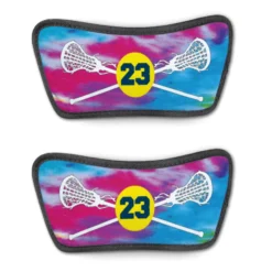 Girls Lacrosse Repwell® Sandal Straps - Personalized Tie-Dye Pattern With Lacrosse Sticks