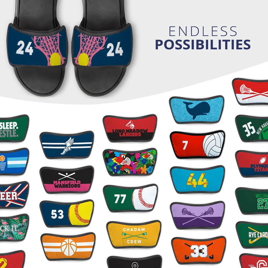 Girls Lacrosse Repwell® Sandal Straps - Stick And Number Reflected 5 Girls Lacrosse Repwell® Sandal Straps - Stick And Number Reflected - Image 5