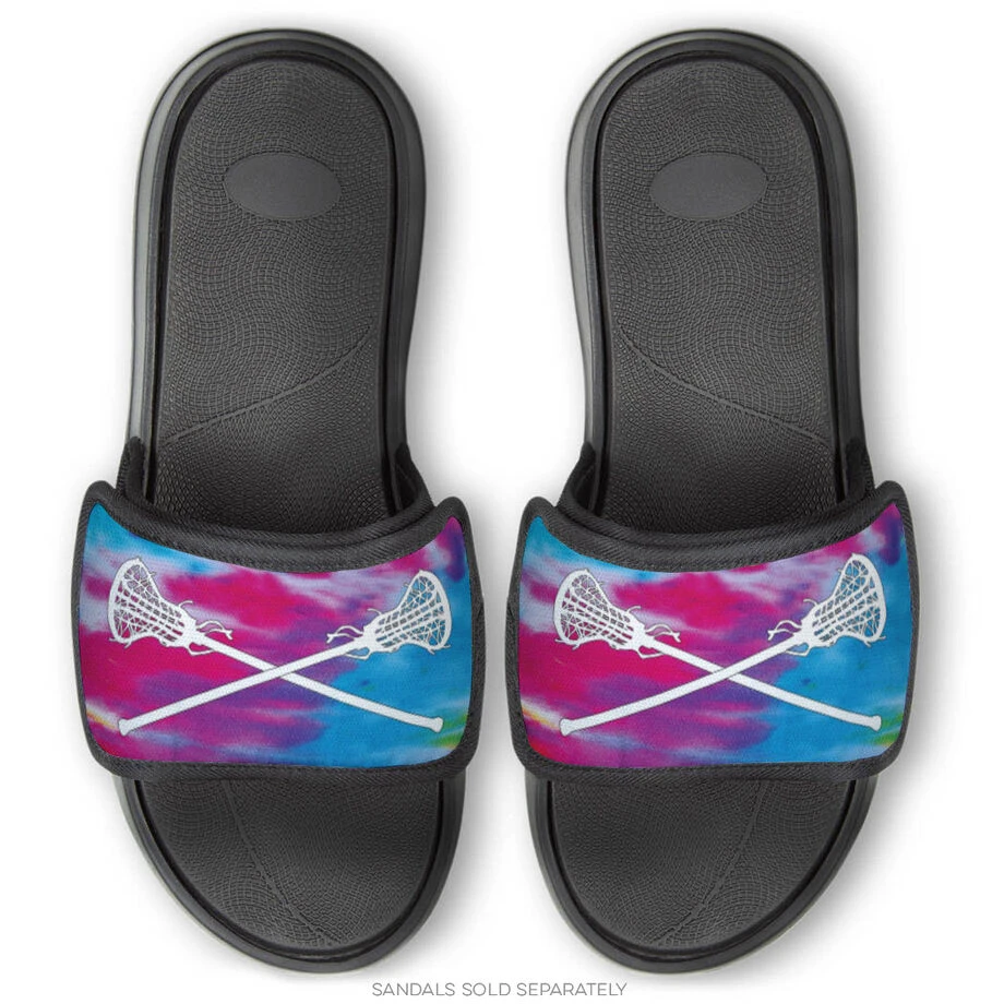 Girls Lacrosse Repwell® Sandal Straps - Tie-Dye With Crossed Sticks 2 Girls Lacrosse Repwell® Sandal Straps - Tie-Dye With Crossed Sticks - Image 2