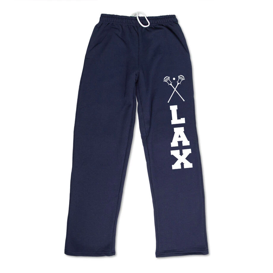 Guys Lacrosse Fleece Sweatpants - Lax With Crossed Sticks 2 Guys Lacrosse Fleece Sweatpants - Lax With Crossed Sticks - Image 2