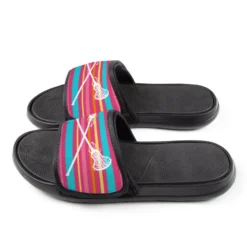 Girls Lacrosse Repwell® Slide Sandals - Crossed Sticks With Stripes 8 Girls Lacrosse Repwell® Slide Sandals - Crossed Sticks With Stripes -Sport Play Mode lx 11547 SIDE