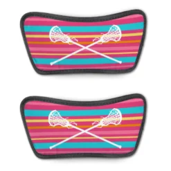 Girls Lacrosse Repwell® Sandal Straps - Crossed Sticks With Stripes