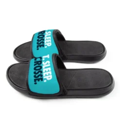 Girls Lacrosse Repwell® Slide Sandals - Eat. Sleep. Lacrosse. -Sport Play Mode lx 11549 TEAL SIDE