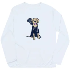 Guys Lacrosse Long Sleeve Performance Tee - Riley The Lacrosse Dog
