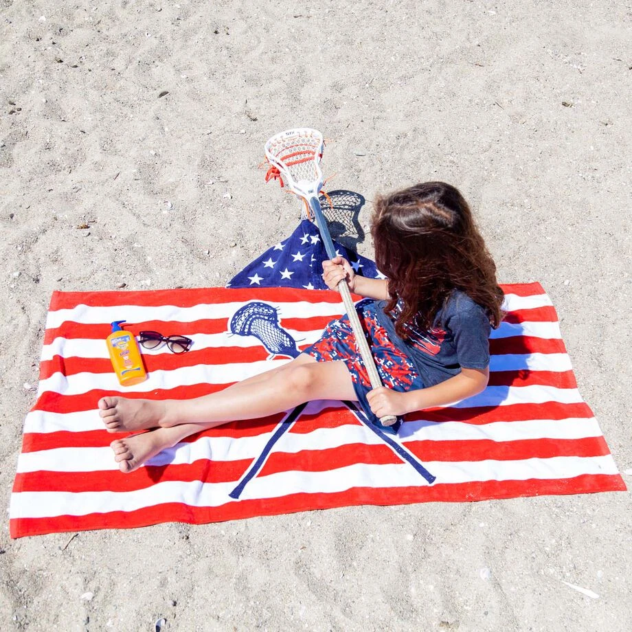 Guys Lacrosse Hooded Towel - American Flag 6 Guys Lacrosse Hooded Towel - American Flag - Image 6