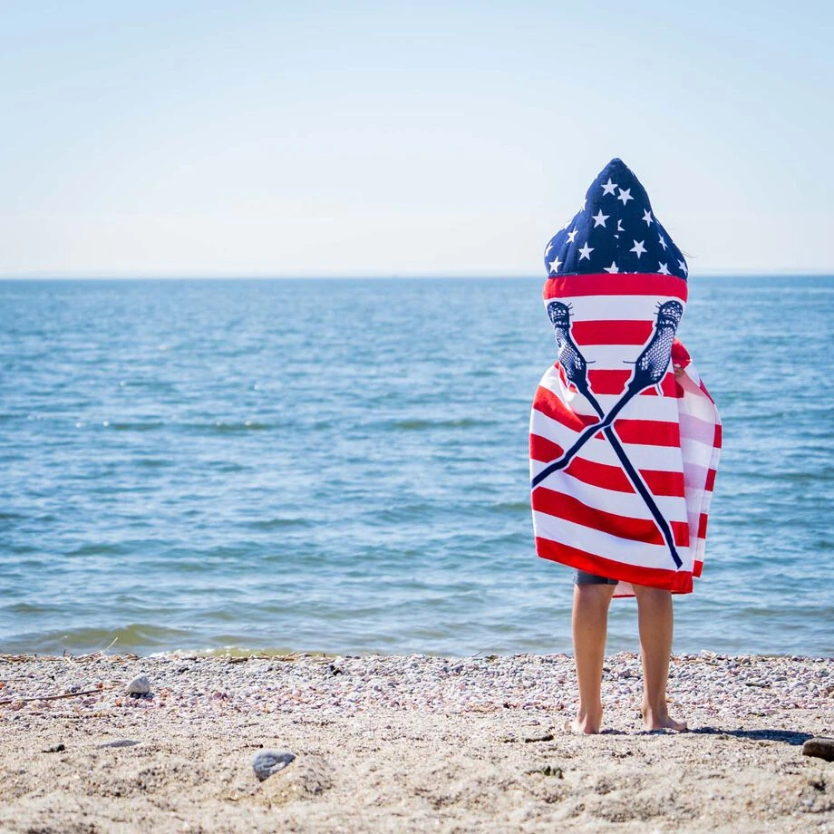 Guys Lacrosse Hooded Towel - American Flag 4 Guys Lacrosse Hooded Towel - American Flag - Image 4