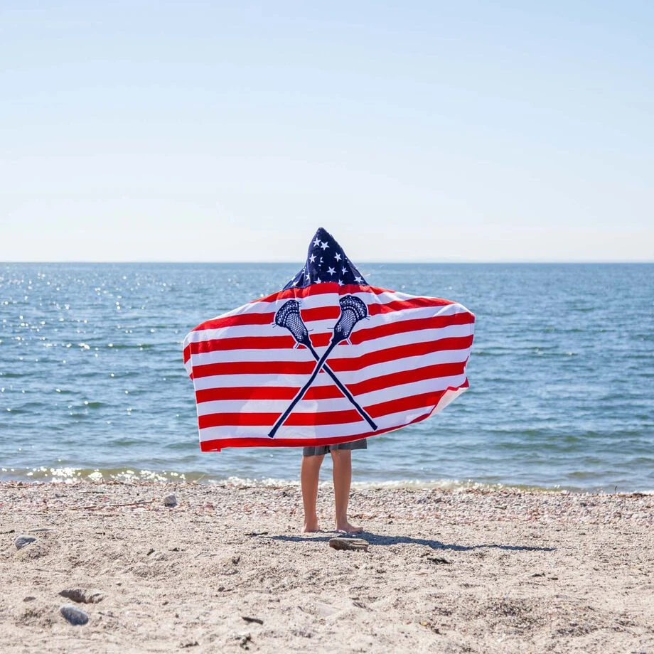 Guys Lacrosse Hooded Towel - American Flag 7 Guys Lacrosse Hooded Towel - American Flag - Image 7