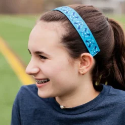 Girls Lacrosse Juliband Non-Slip Headband - Lacrosse Hearts - Blue -Sport Play Mode lx 11916 LIFESTYLE