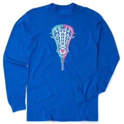 Girls Lacrosse Tshirt Long Sleeve - Lacrosse Stick Heart