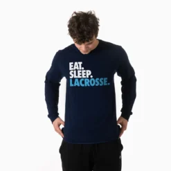 Lacrosse Tshirt Long Sleeve - Eat. Sleep. Lacrosse -Sport Play Mode lx 11990 NAVY MALE