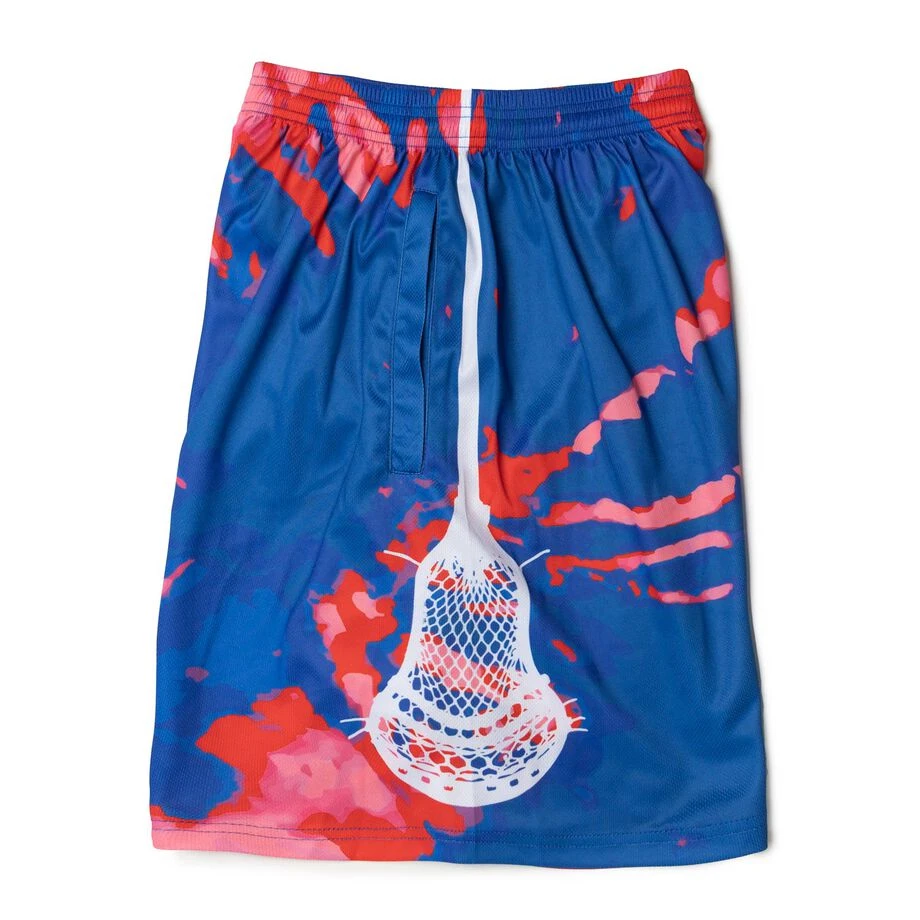 Lacrosse Shorts - Spiral Tie-Dye Red 4 Lacrosse Shorts - Spiral Tie-Dye Red - Image 4