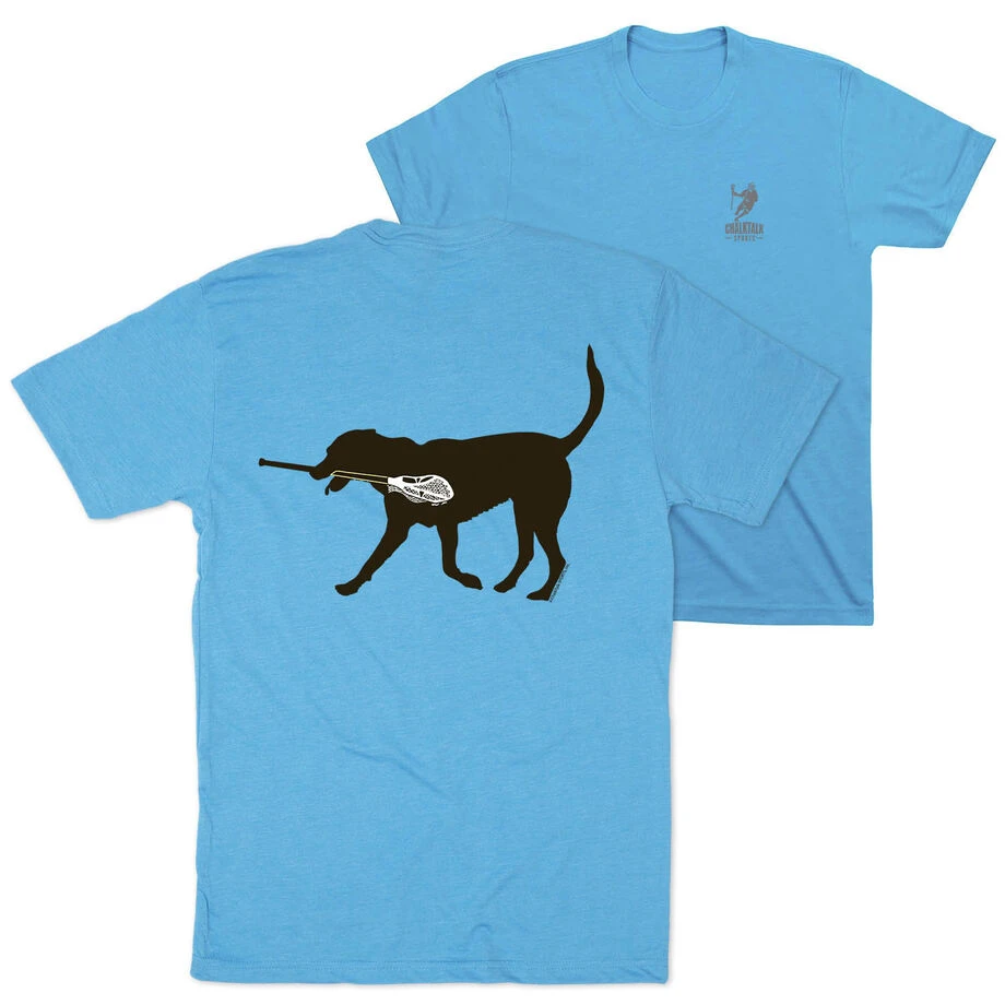 Guys Lacrosse Short Sleeve T-Shirt - Max The Lax Dog (Back Design) 1 Guys Lacrosse Short Sleeve T-Shirt - Max The Lax Dog (Back Design)