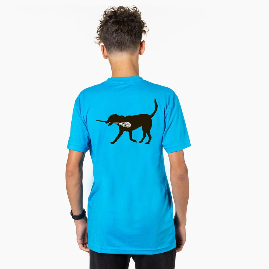 Guys Lacrosse Short Sleeve T-Shirt - Max The Lax Dog (Back Design) 2 Guys Lacrosse Short Sleeve T-Shirt - Max The Lax Dog (Back Design) - Image 2