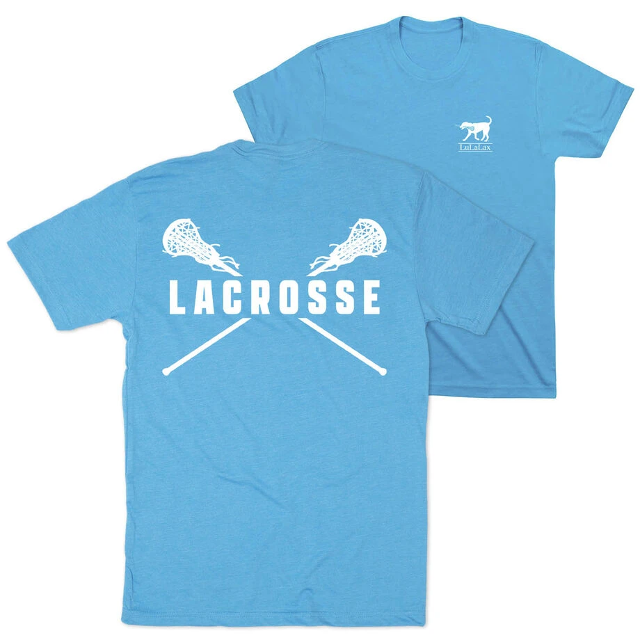Girls Lacrosse Short Sleeve T-Shirt - Crossed Girls Sticks (Back Design) 1 Girls Lacrosse Short Sleeve T-Shirt - Crossed Girls Sticks (Back Design)