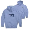 Girls Lacrosse Hooded Sweatshirt - LuLa The LAX Dog Blue (Back Design)